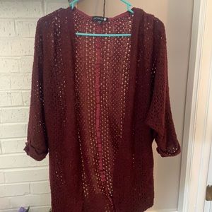 Maroon Cotton On Knit Sweater - Cropped Sleeves